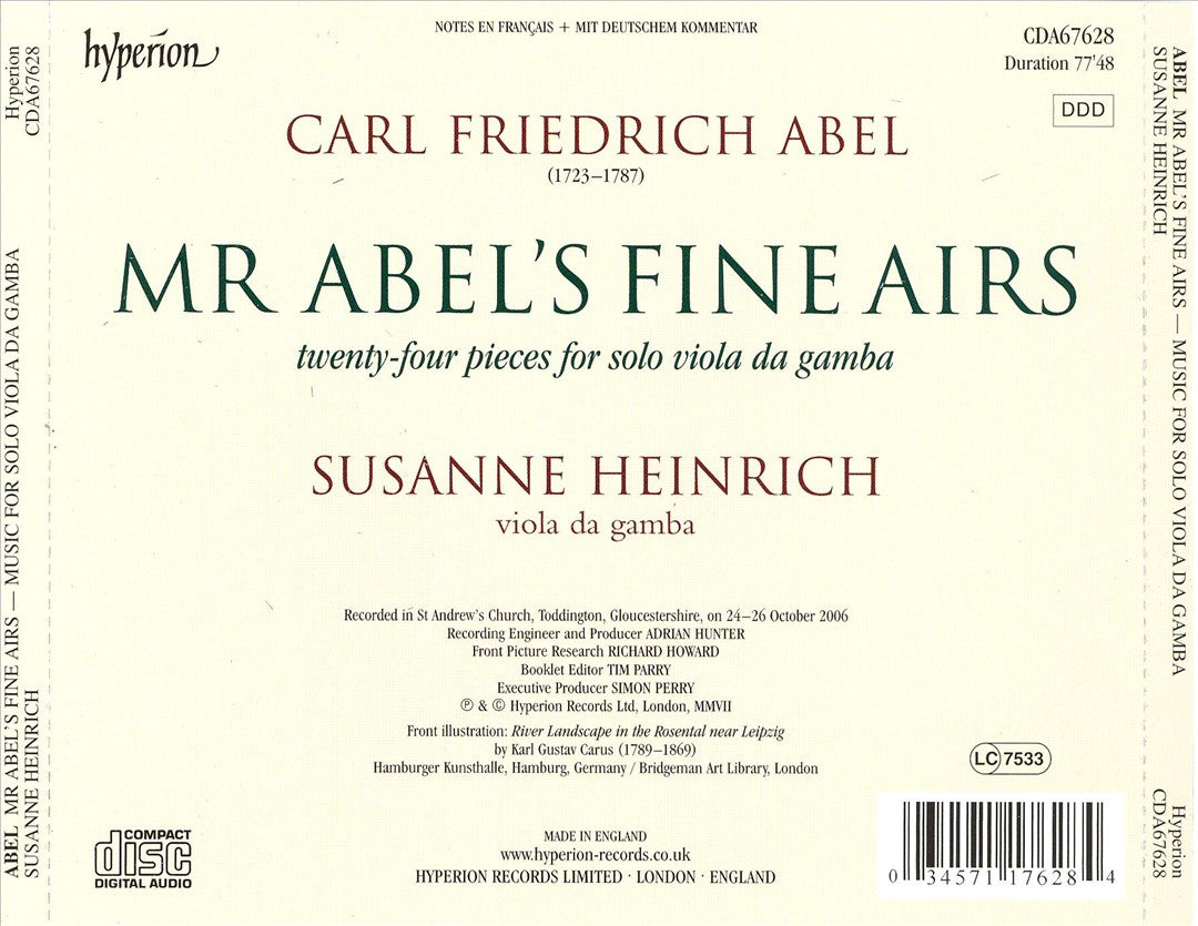 Carl Friedrich Abel: Mr. Abel's Fine Airs cover art