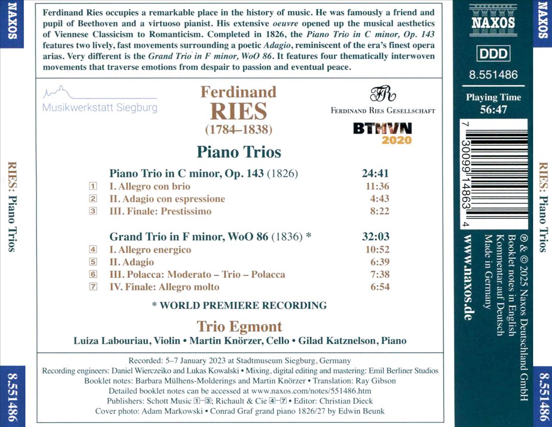 Ferdinand Ries: Piano Trios cover art