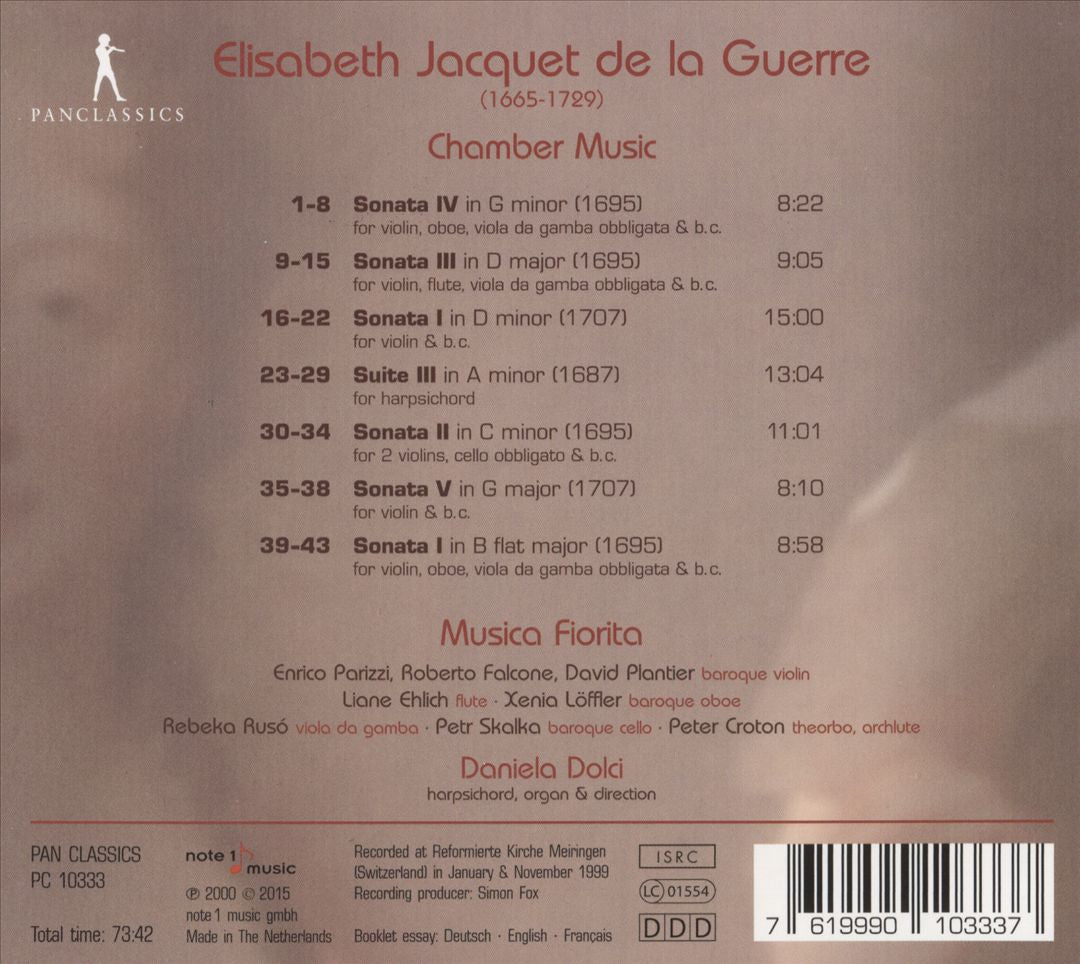 Elisabeth Jacquet de la Guerre: Chamber Music cover art
