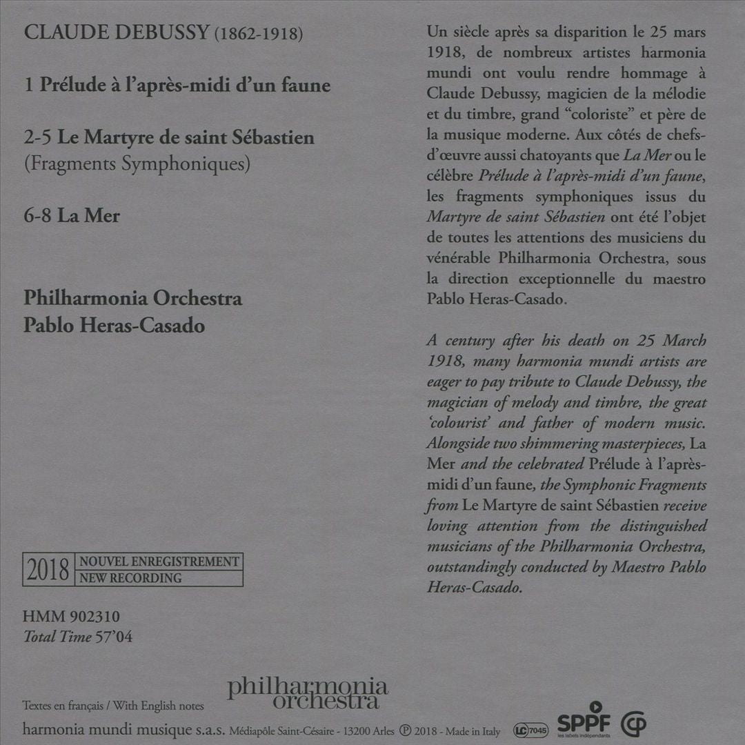 Debussy: La Mer; Le Martyre de saint Sébastien; Symphonic Fragments cover art