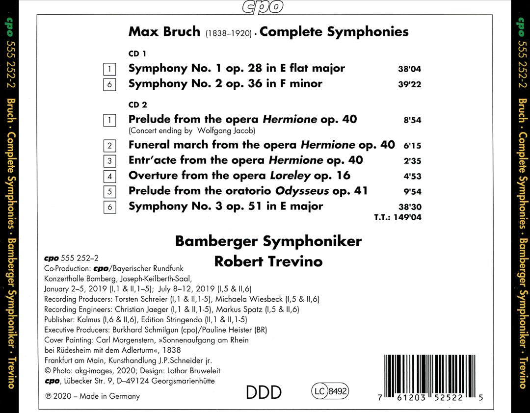 Bruch: Symphonies 1-3; Overtures cover art