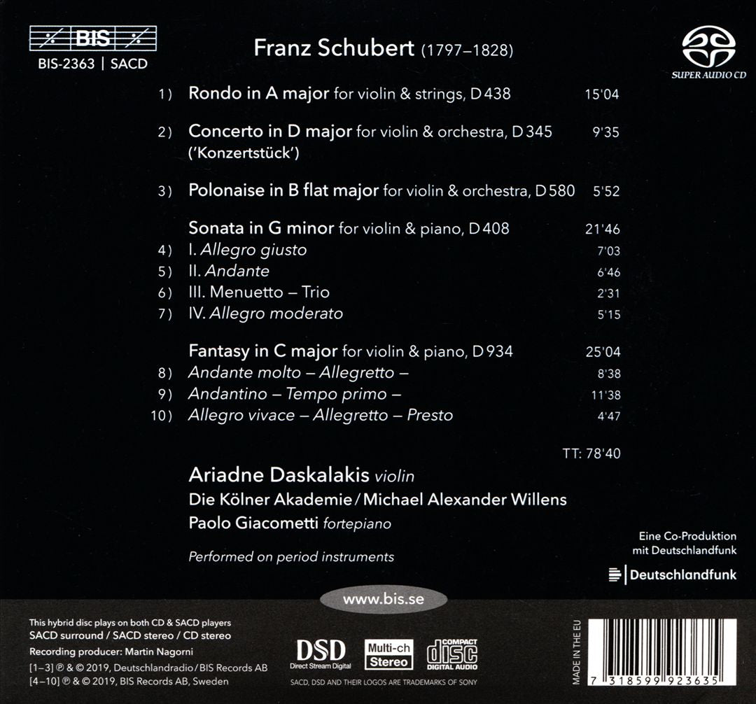 Franz Schubert: Music for Violin I cover art