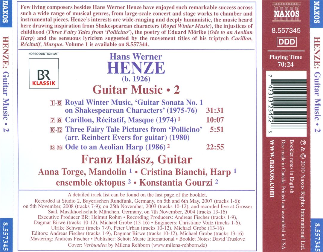 Henze: Guitar Music, Vol. 2 cover art