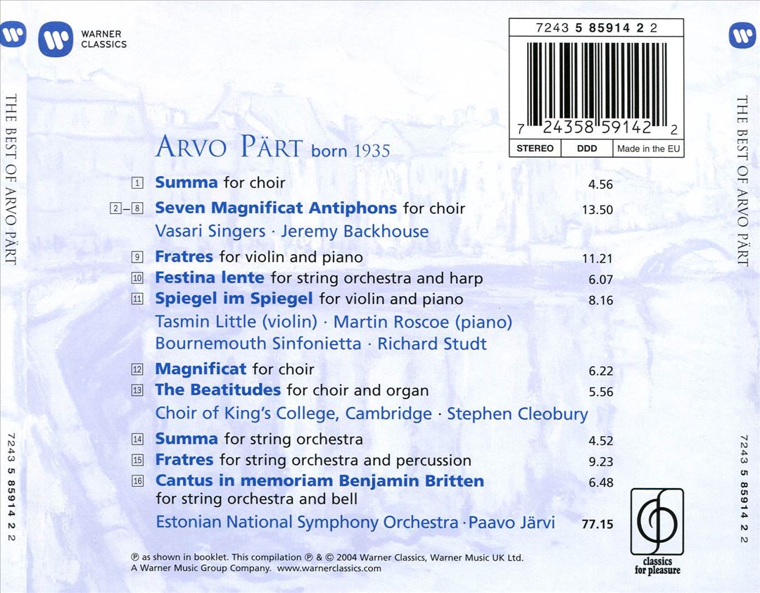 Best of Arvo Pärt cover art