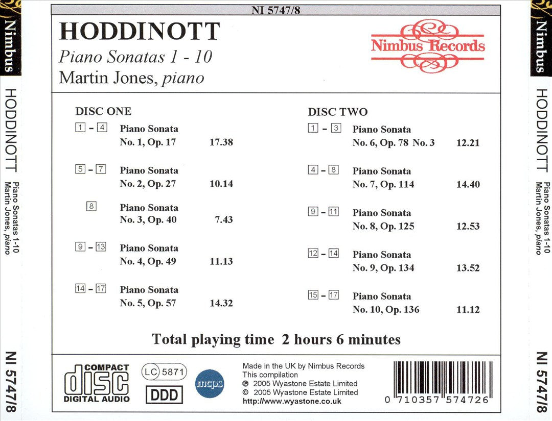 Hoddinott: Piano Sonatas 1-10 cover art