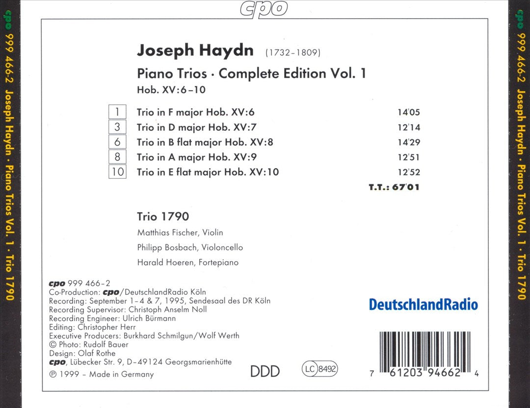 Haydn: Complete Piano Trios, Vol. 1 cover art