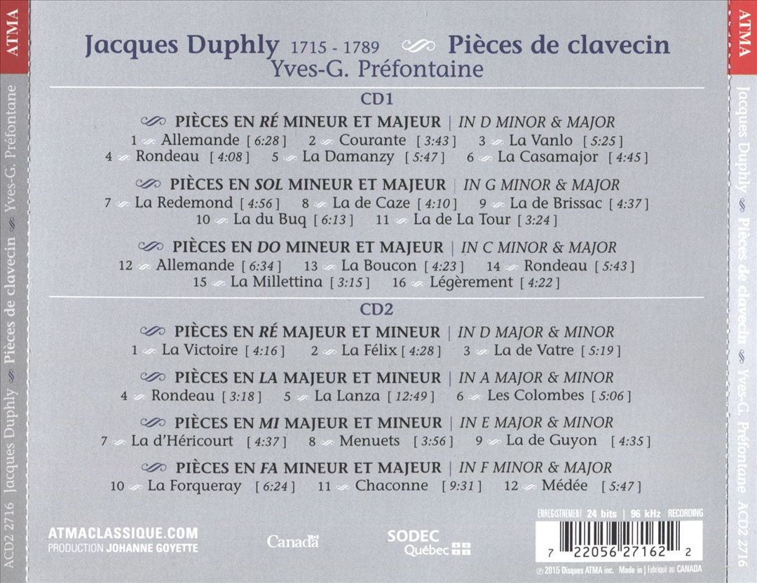 Jacques Duphly: Pièces de Clavecin cover art