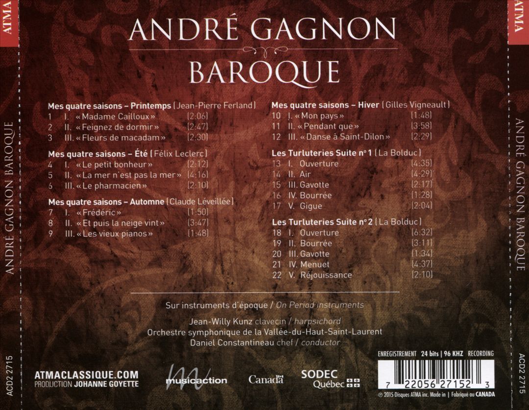 André Gagnon: Baroque cover art