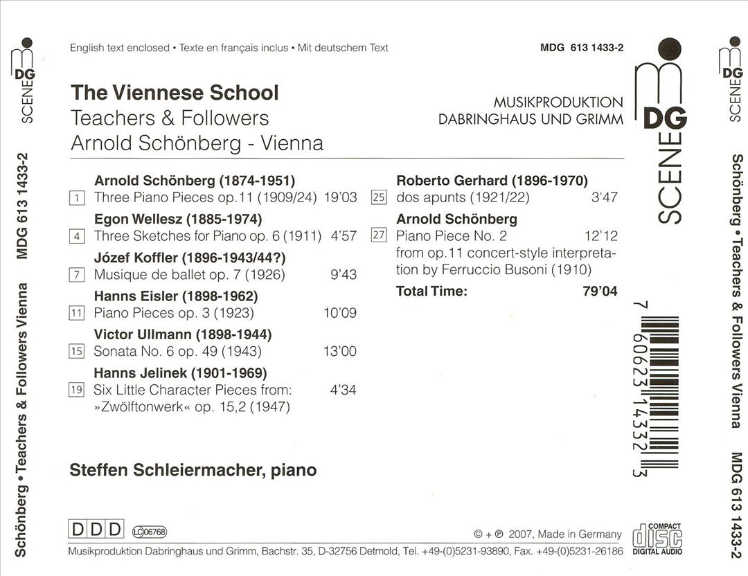 Viennese School - Teachers and Followers: Arnold Schönberg cover art