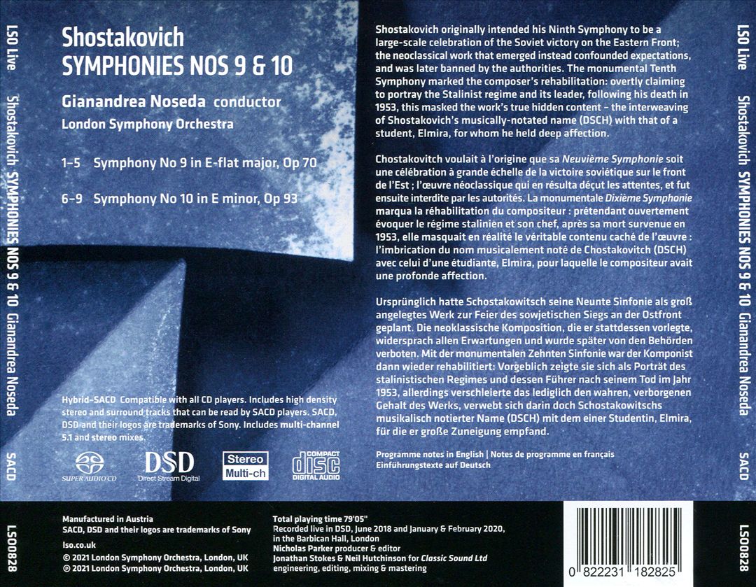 Shostakovich: Symphonies Nos. 9 & 10 cover art