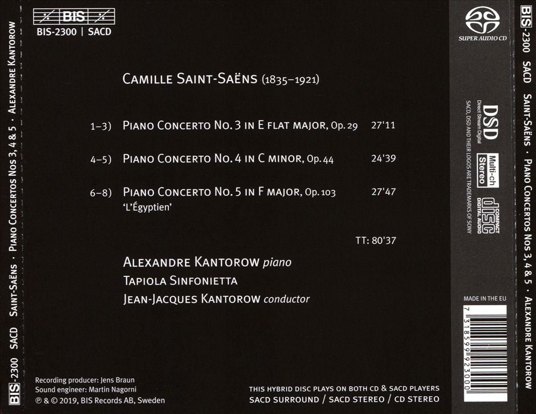 Saint-Saëns: Piano Concertos 3, 4 & 5 "L'Égyptien" cover art