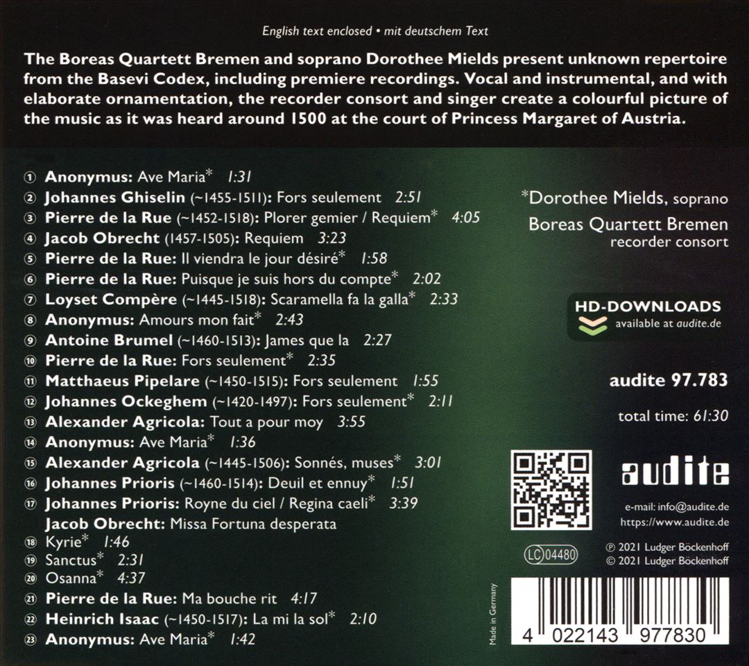Basevi Codex: Music at the Court of Margaret of Austria cover art