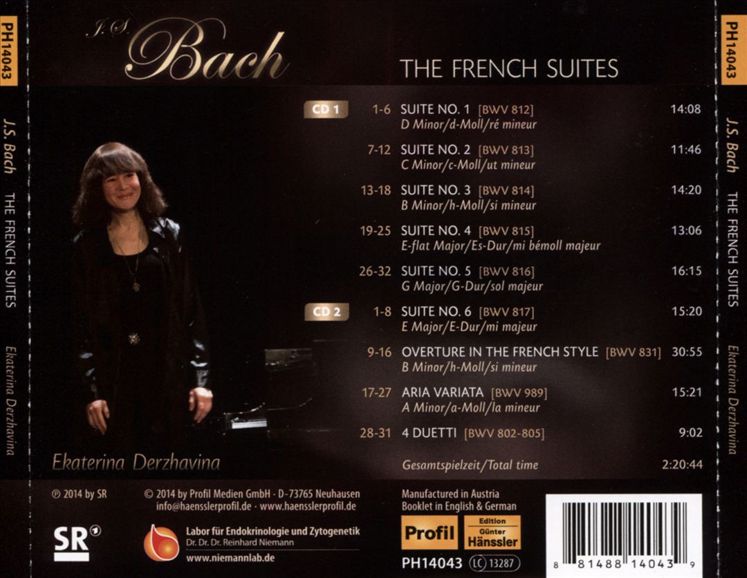 J.S. Bach: The French Suites, BWV 812-817; French Overture, BWV 831; Aria Variata, BWV 989 cover art