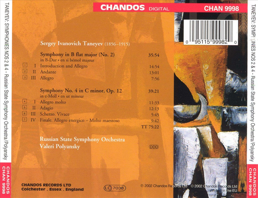 Taneyev: Symphonies Nos. 2 & 4 cover art