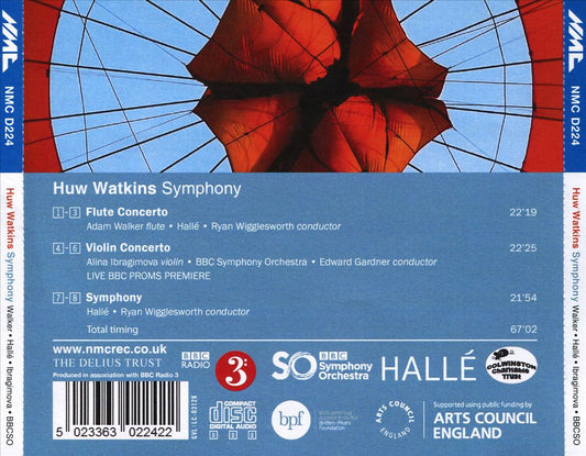 Huw Watkins: Flute Concerto; Violin Concerto; Symphony cover art