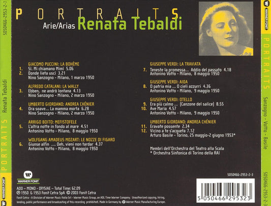 Portraits: Renata Tebaldi cover art