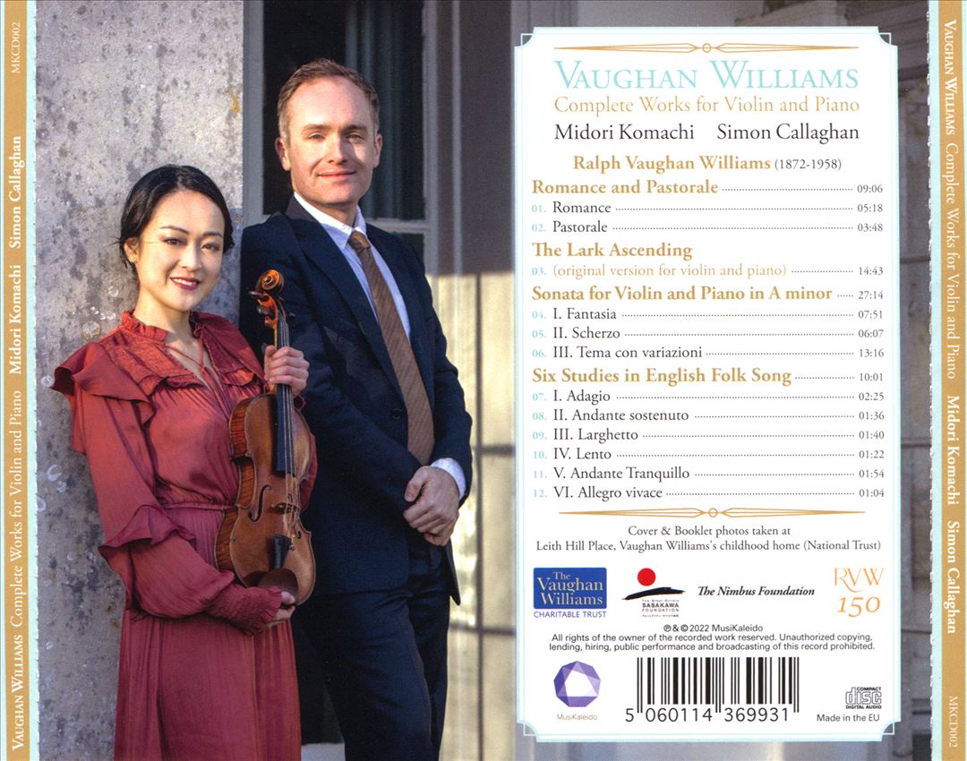 Vaughan Williams: Complete Works for Violin and Piano cover art