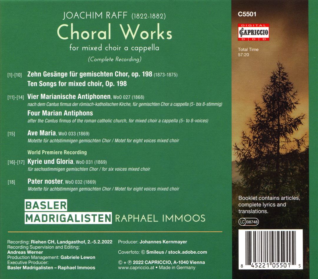 Joachim Raff: Choral Works a cappella cover art