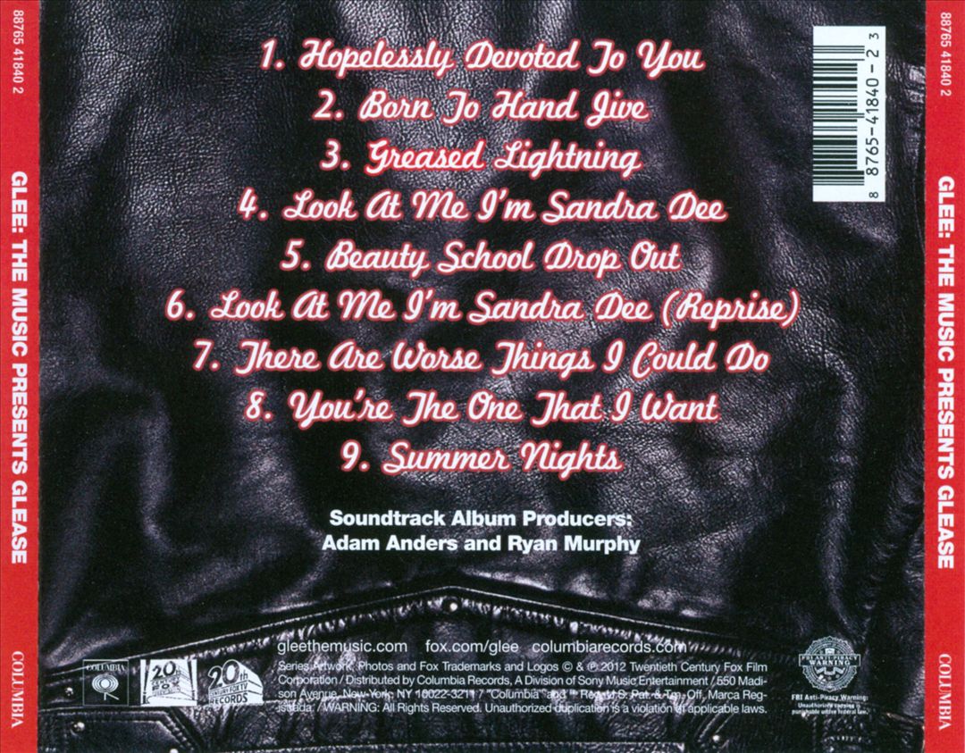 Glee: The Music Presents Glease cover art