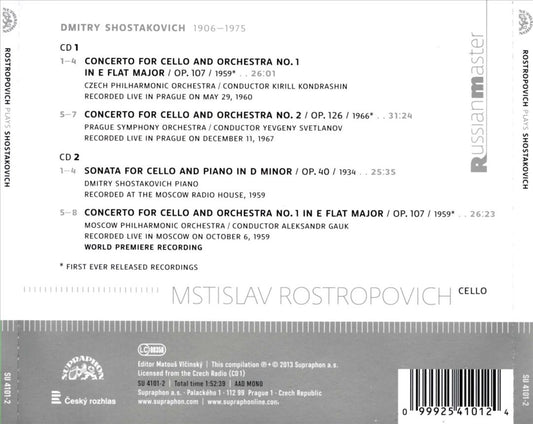 Rostropovich plays Shostakovich cover art