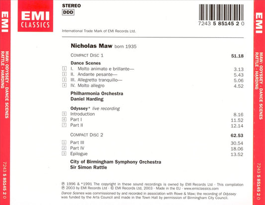 Nicholas Maw: Odyssey; Dance Scenes cover art