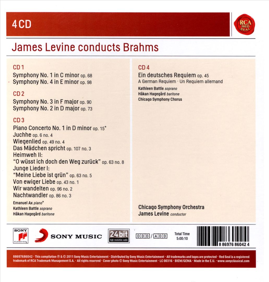 James Levine Conducts Brahms cover art