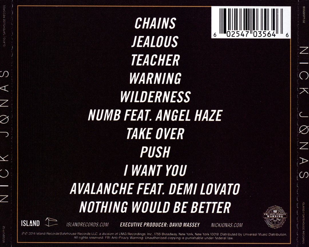 Nick Jonas cover art