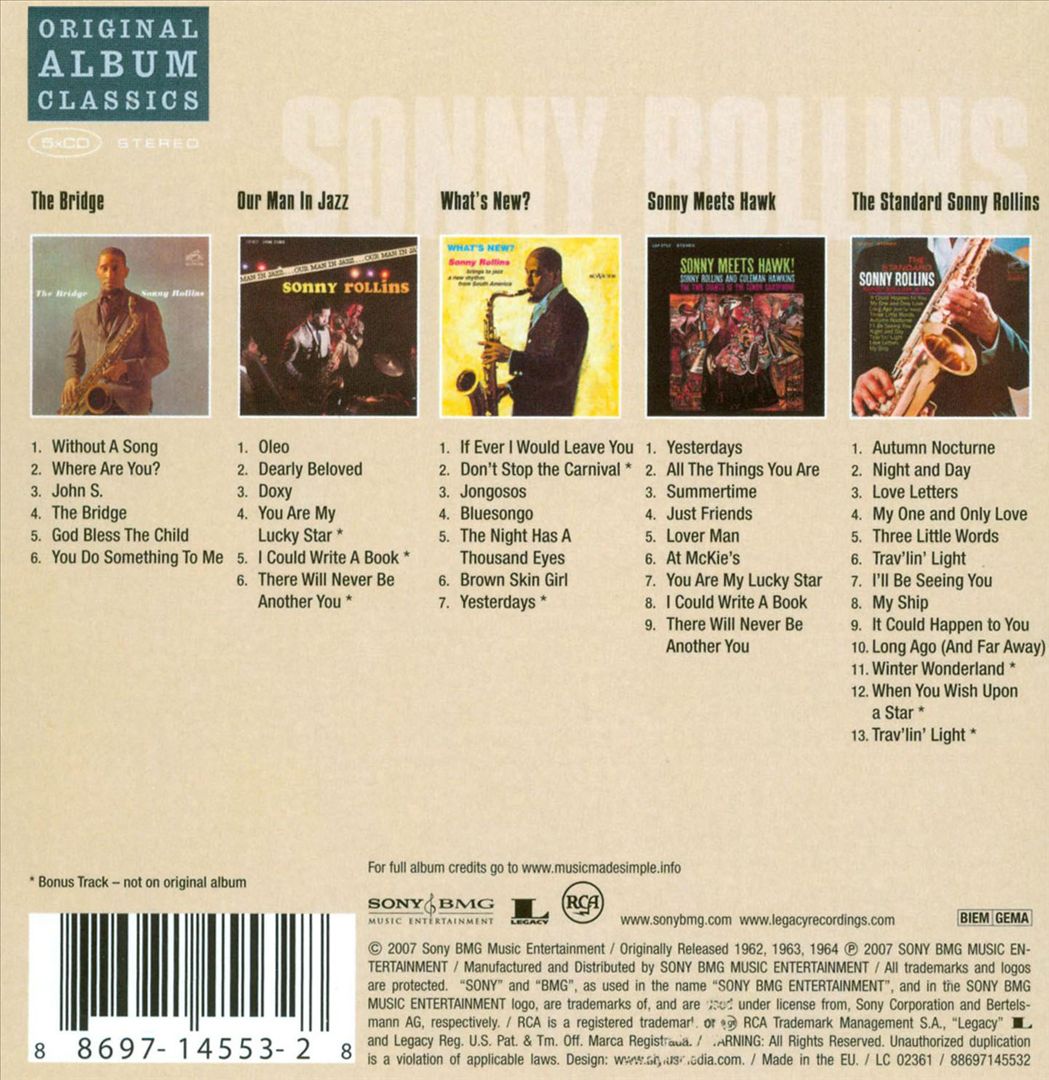 Bridge/Our Man in Jazz/What's New/Sonny Meets Hawk/The Standard Sonny Rollins cover art