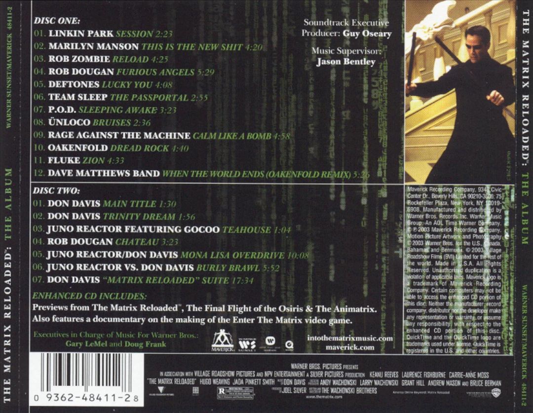 Matrix Reloaded: The Album cover art