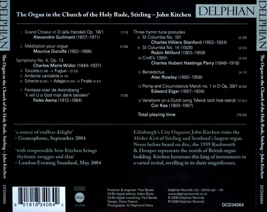Organ in the Church of the Holy Rude, Stirling cover art