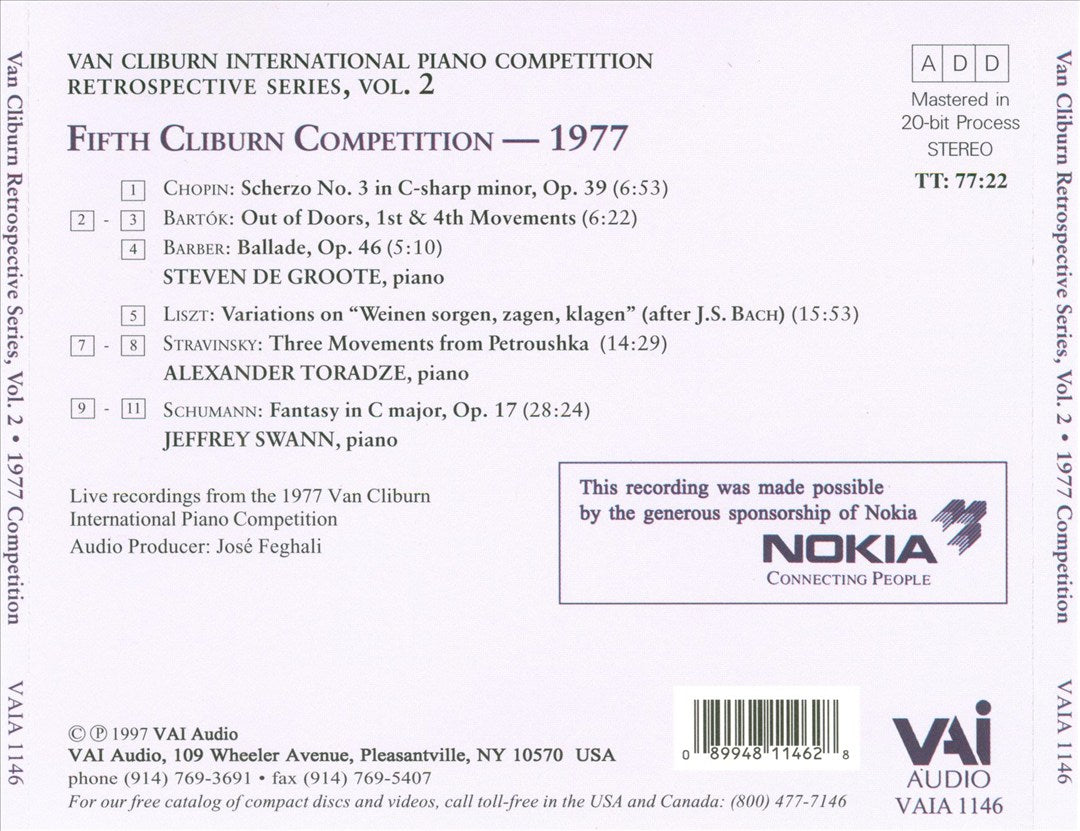 Fifth Van Cliburn Competition: 1977 cover art