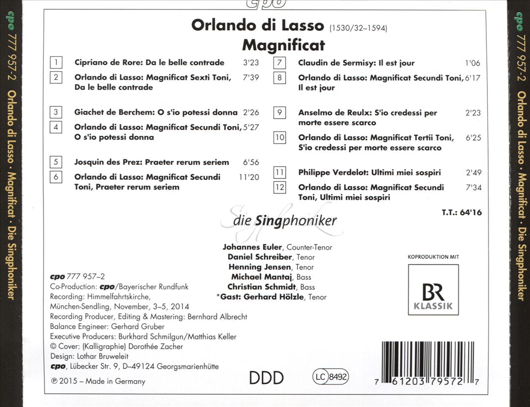Orlando di Lasso: Magnificat cover art
