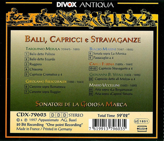 Balli, Capricci, Stravaganze: XVII. Century Italian Music For Strings cover art
