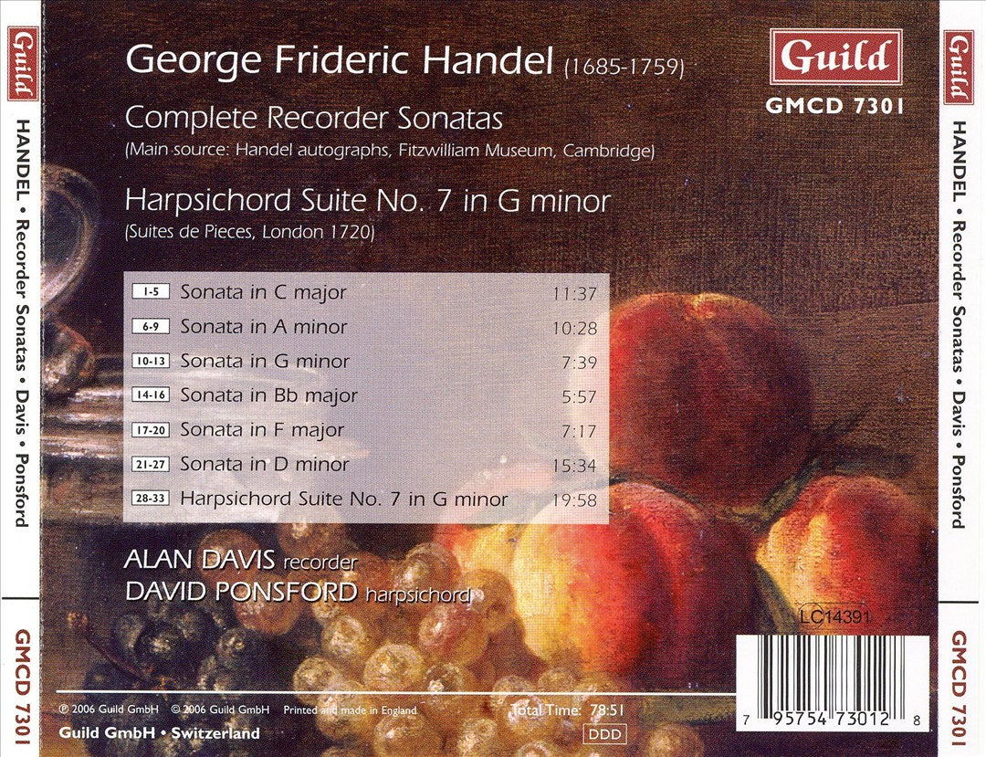 Handel: Complete Recorder Sonatas cover art