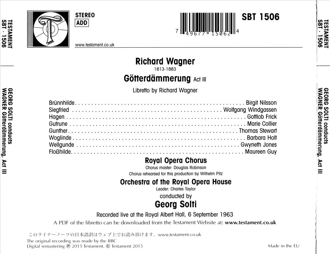 Wagner: Götterdämmerung Act 3 cover art