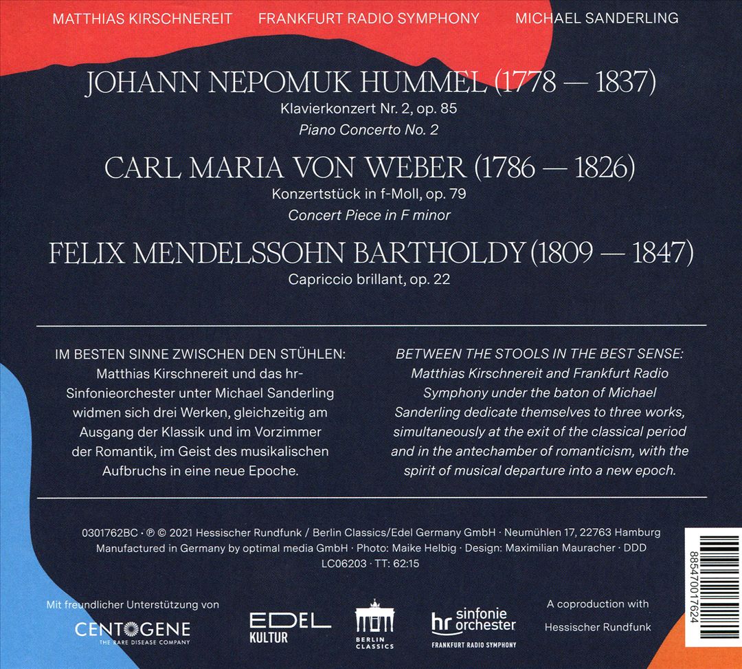 Hummel, Weber, Mendelssohn cover art
