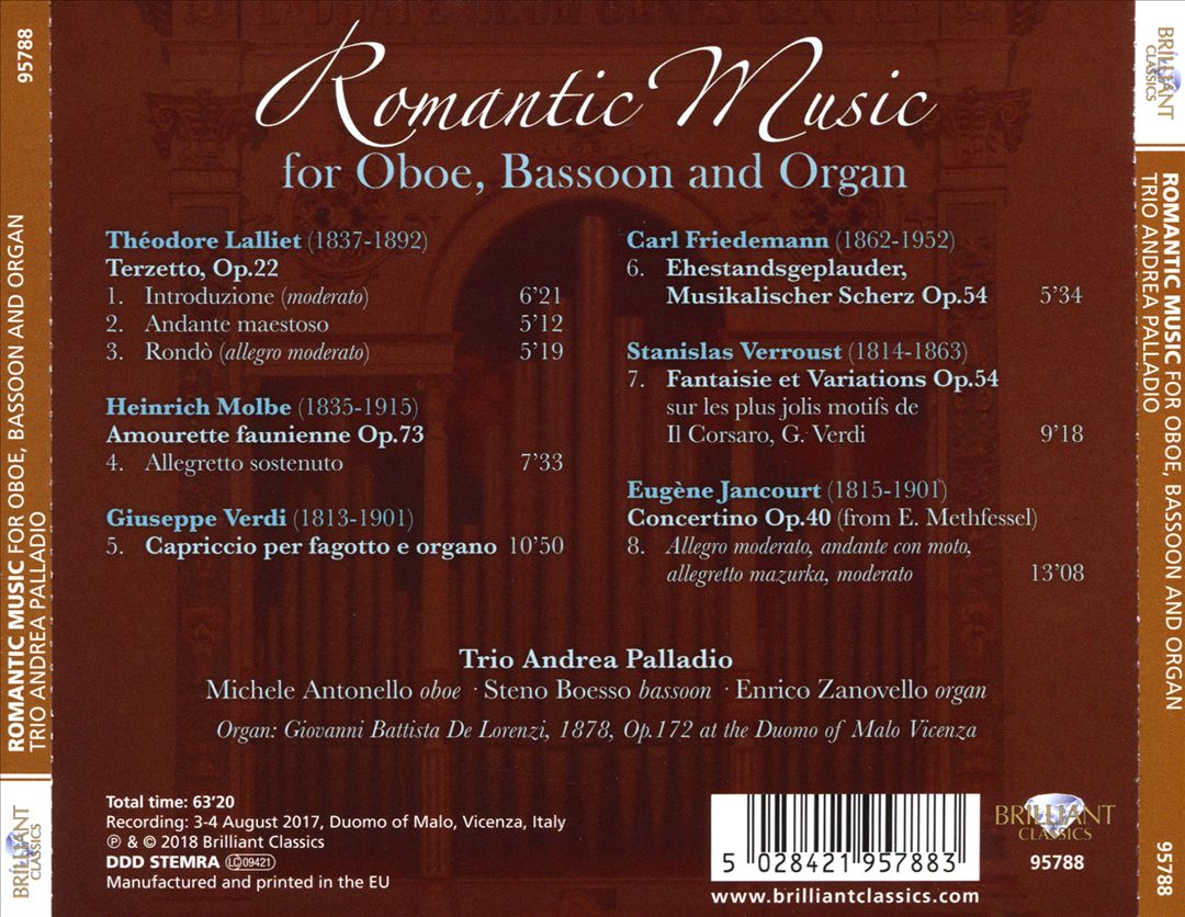 Romantic Music for Oboe, Bassoon and Organ cover art
