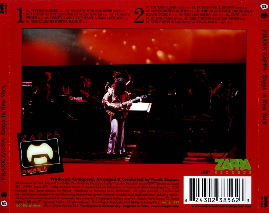 Zappa in New York cover art