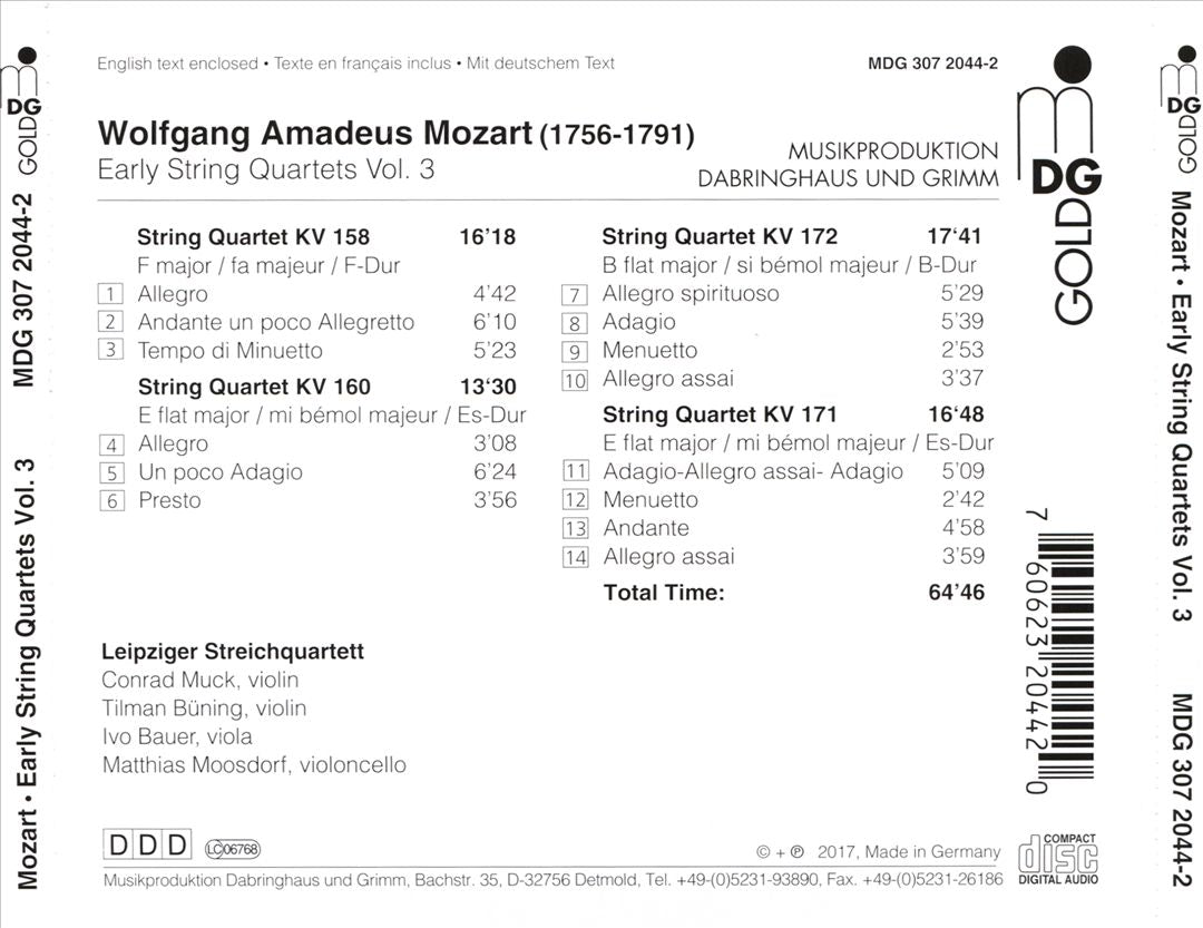 Mozart: Early String Quartets, Vol. 3 cover art
