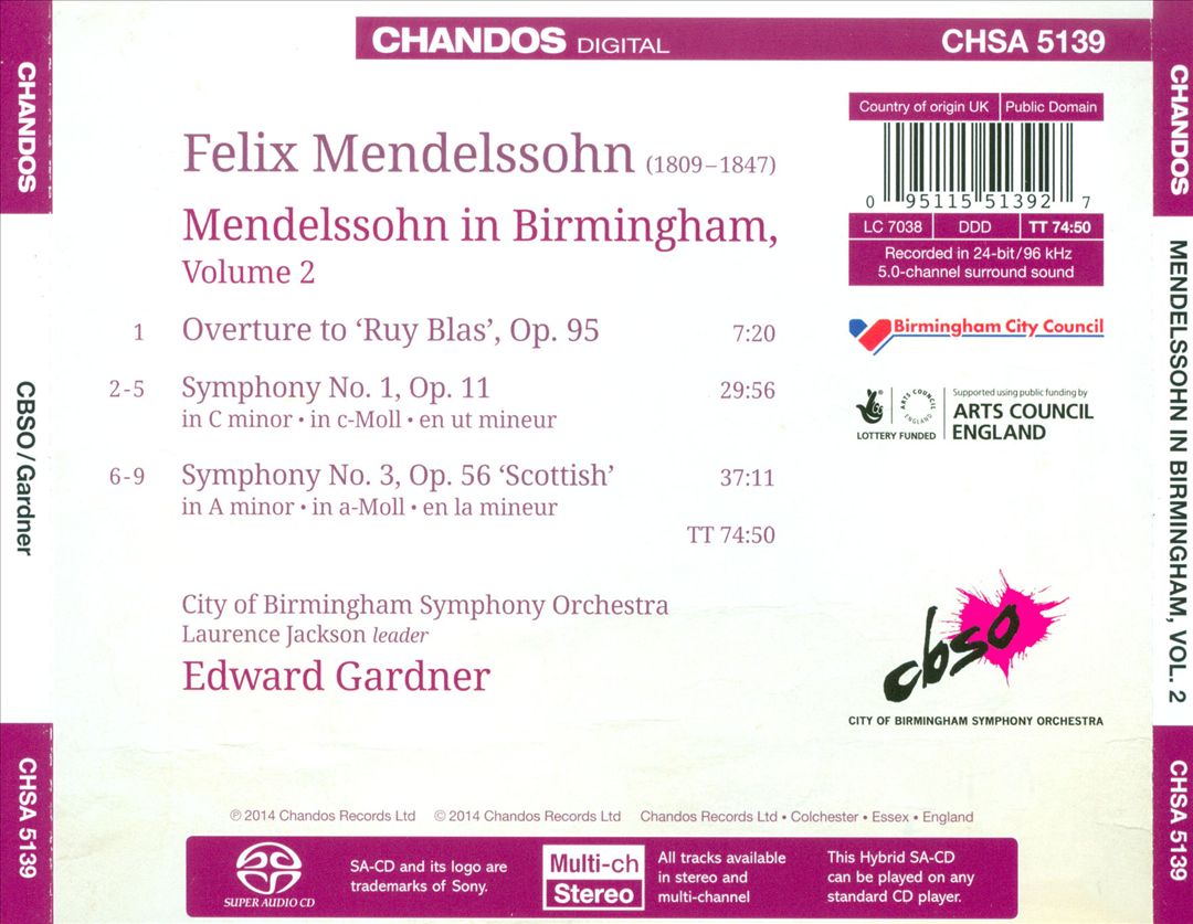 Mendelssohn in Birmingham, Vol. 2 cover art