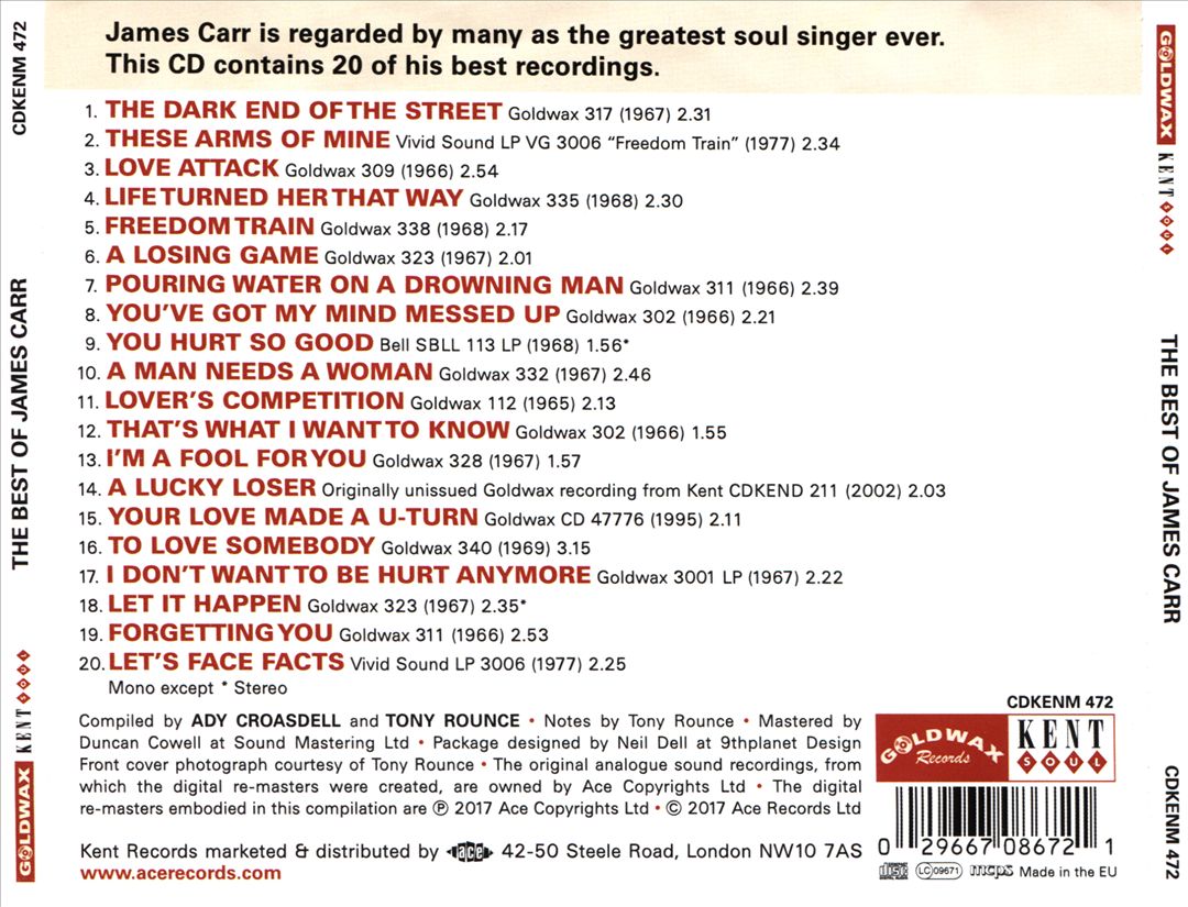 Best of James Carr cover art