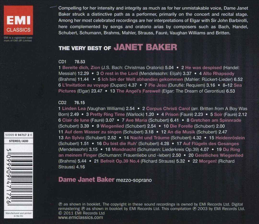 Very Best of Janet Baker cover art