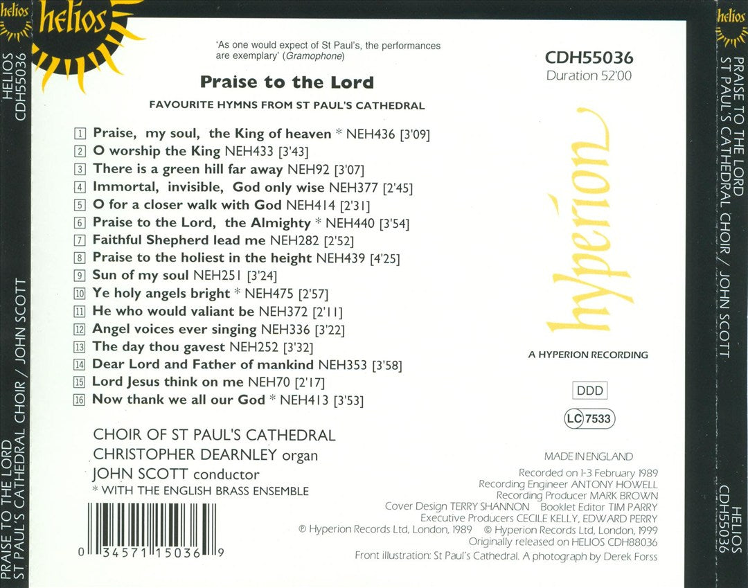 Praise to the Lord: Hymns Fron St. Paul's cover art