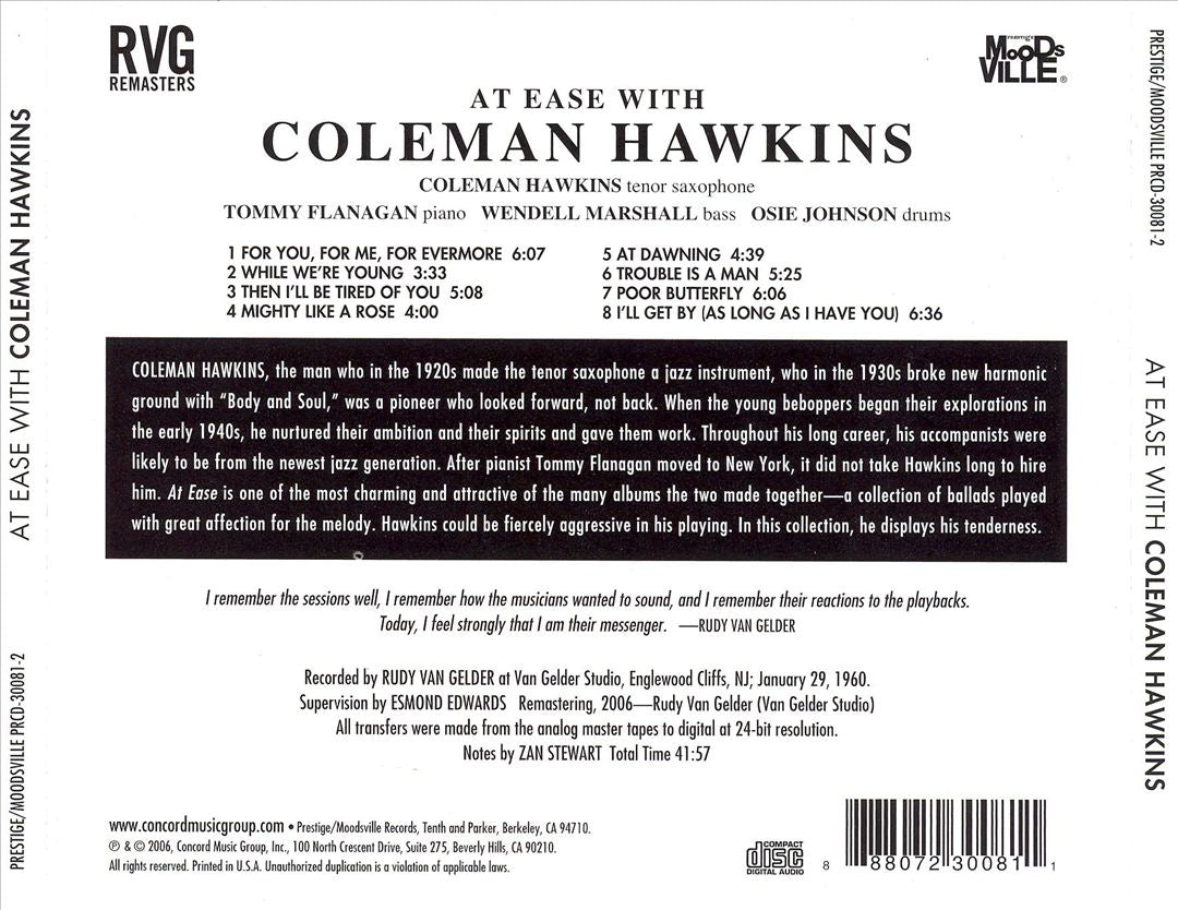 At Ease with Coleman Hawkins [RVG Remasters] cover art
