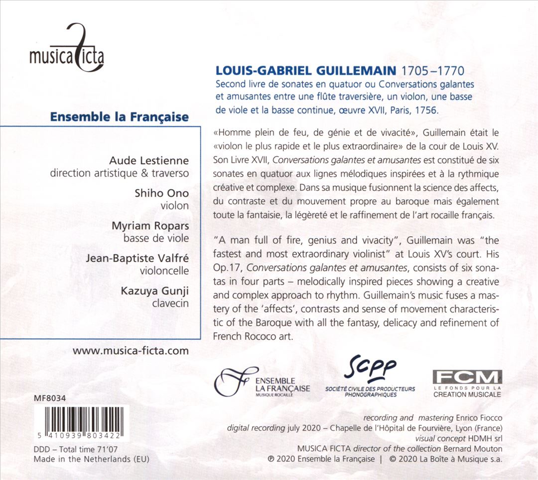 Louis-Gabriel Guillemain: Second livre de sonates en quatuor, Œuvre XVII cover art
