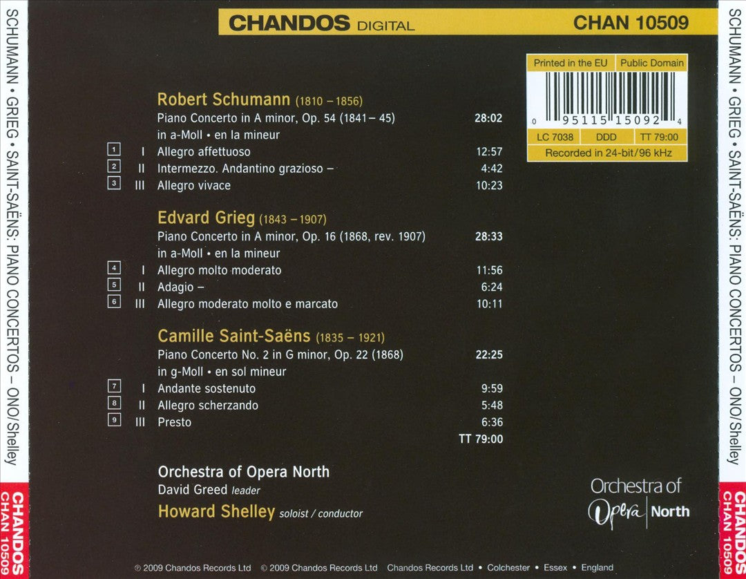 Schumann, Grieg, Saint-Saëns: Piano Concertos cover art