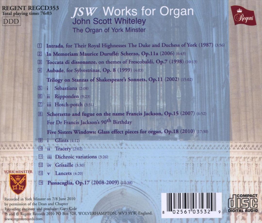 John Scott Whiteley: Works for Organ cover art
