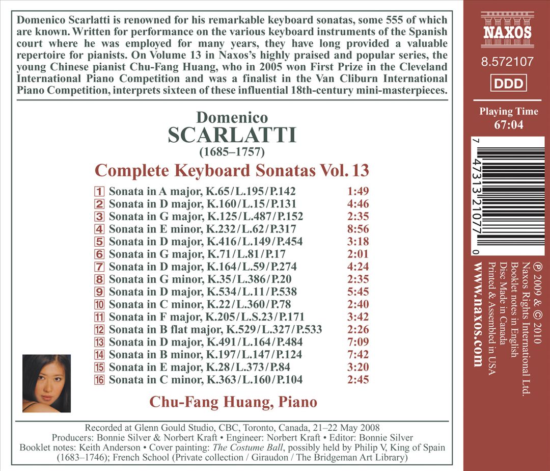 Domenico Scarlatti: Complete Keyboard Sonatas, Vol. 13 cover art