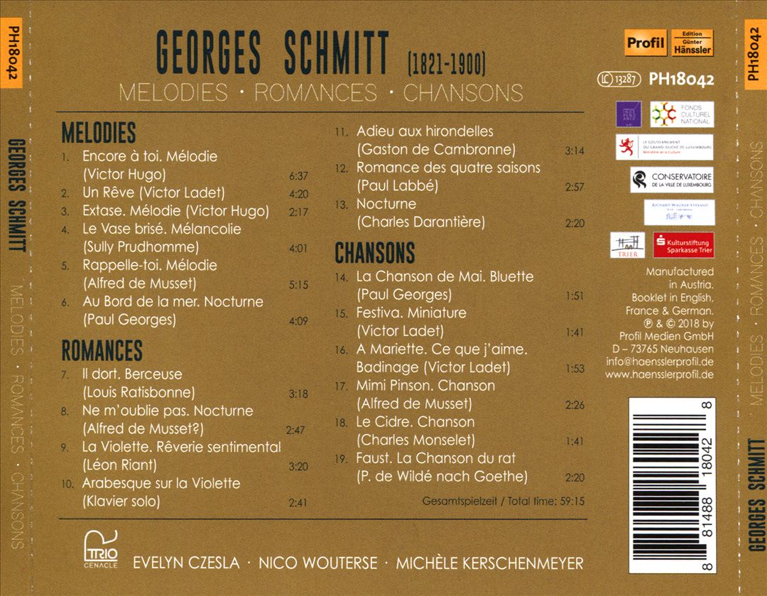 Georges Schmitt: Lieder cover art