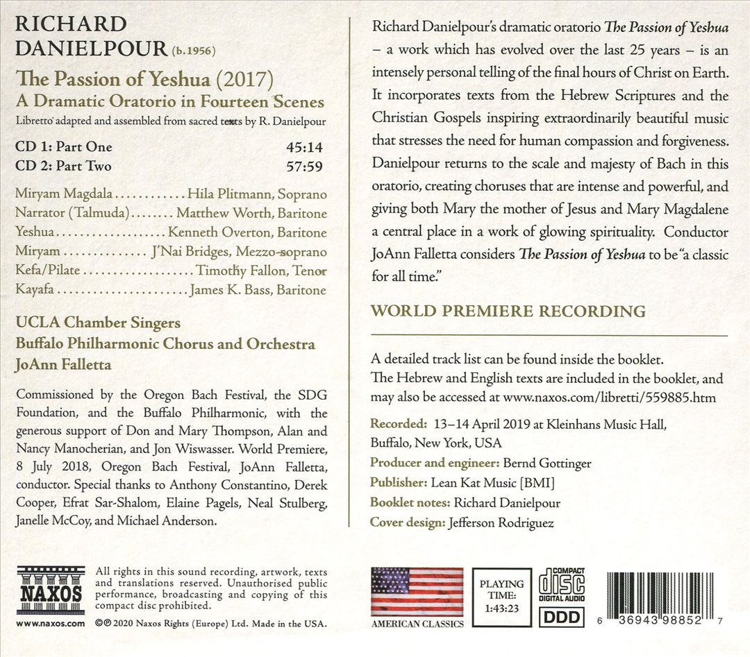 Richard Danielpour: The Passion of Yeshua cover art